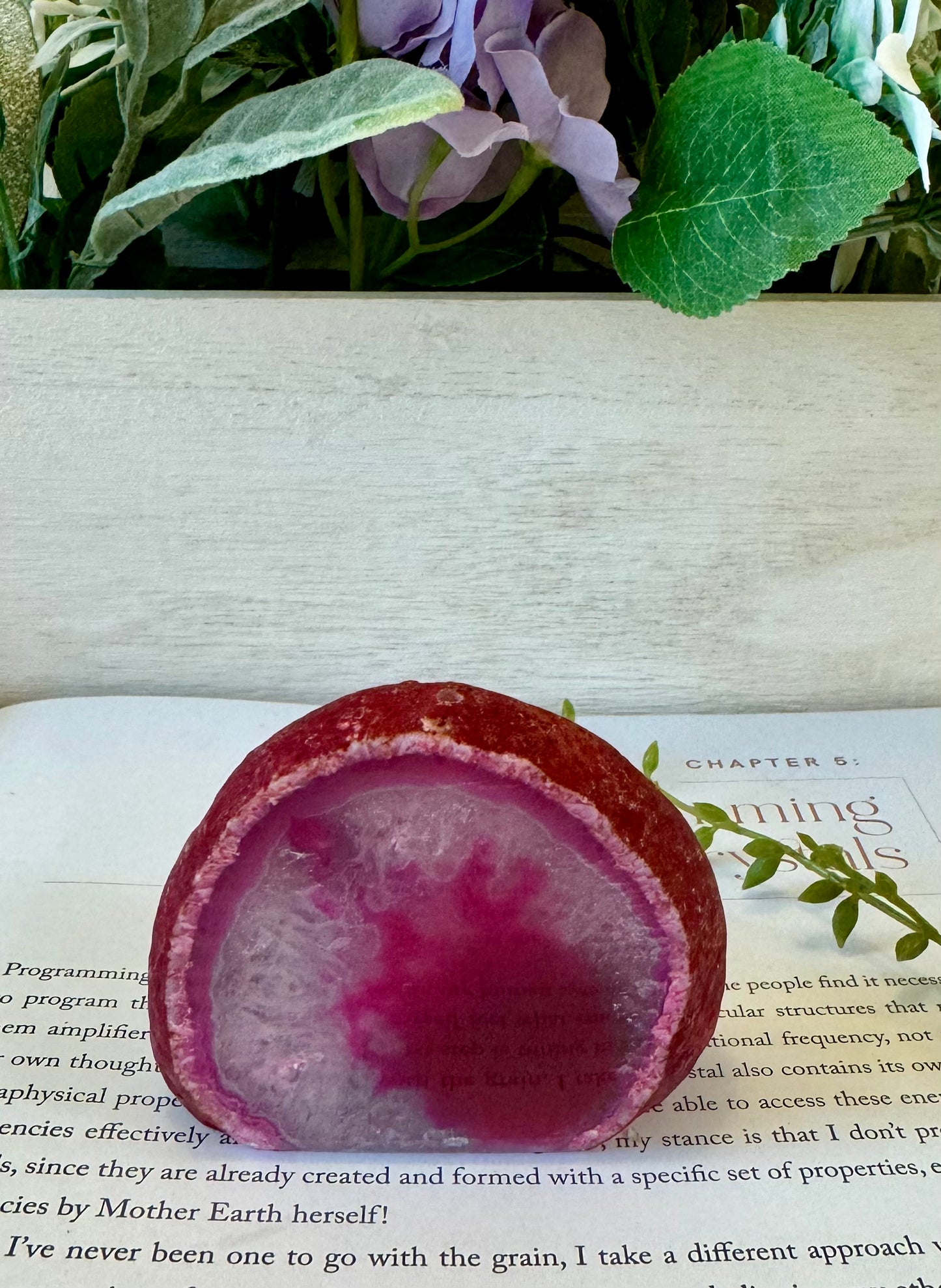 Pink Dyed Agate Incense Holder 2