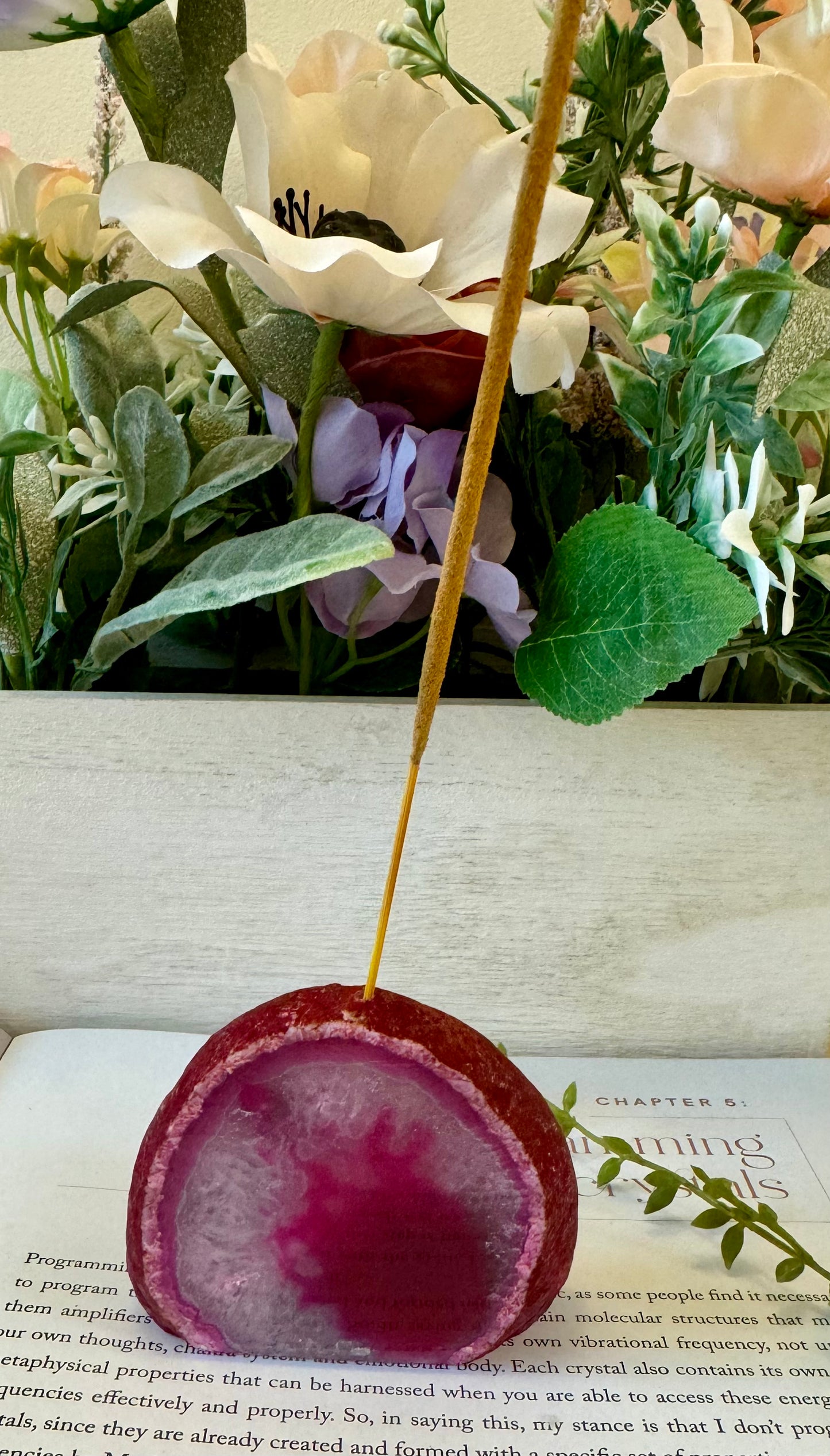 Pink Dyed Agate Incense Holder 2