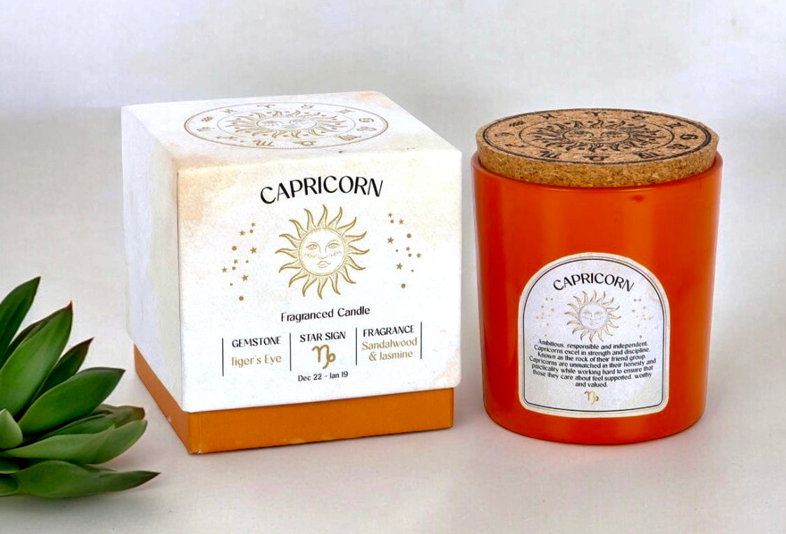Capricorn crystal infused candle