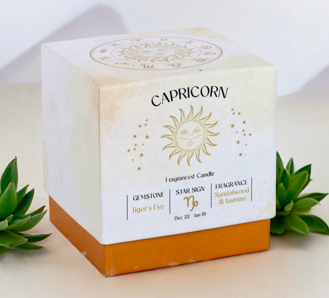 Capricorn crystal infused candle
