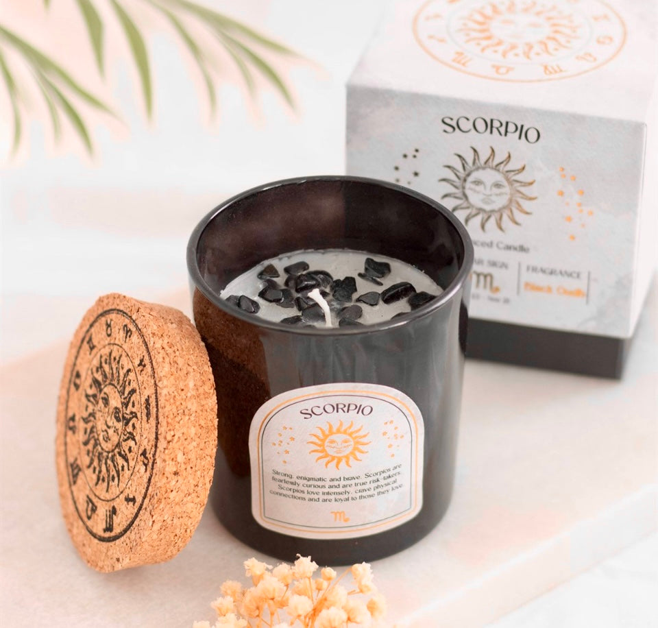 Scorpio crystal infused candle
