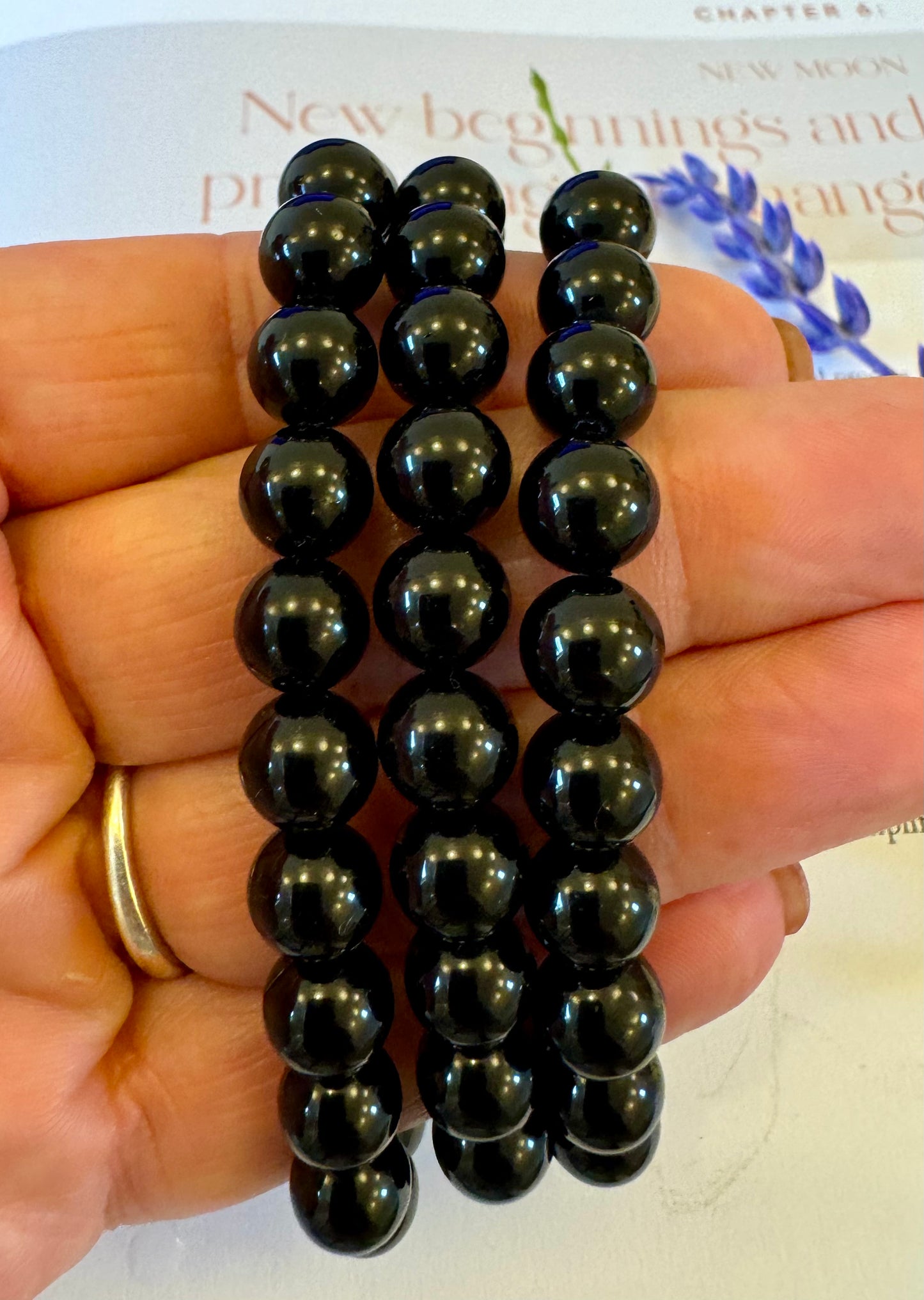 Black Tourmaline Bead Bracelet