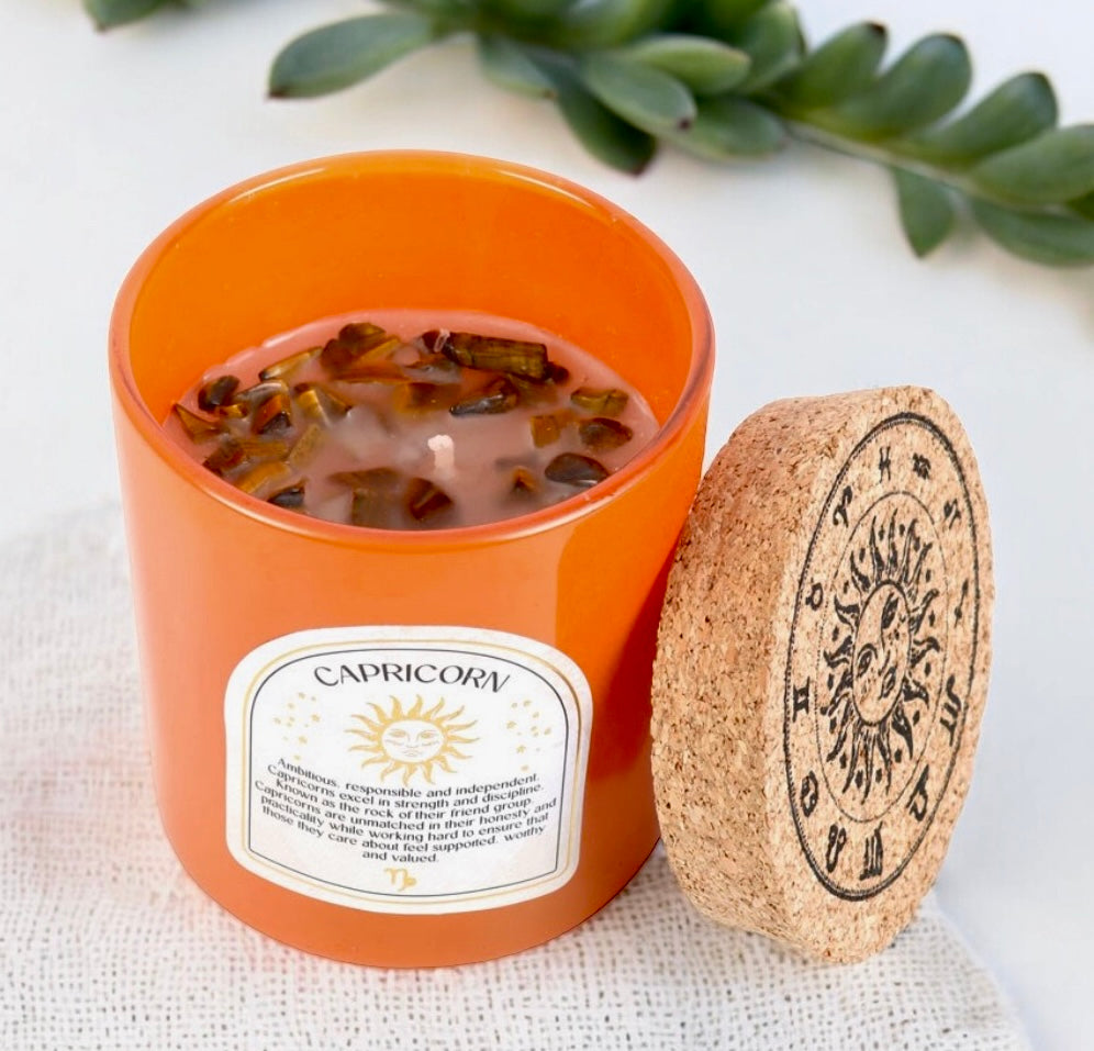 Capricorn crystal infused candle