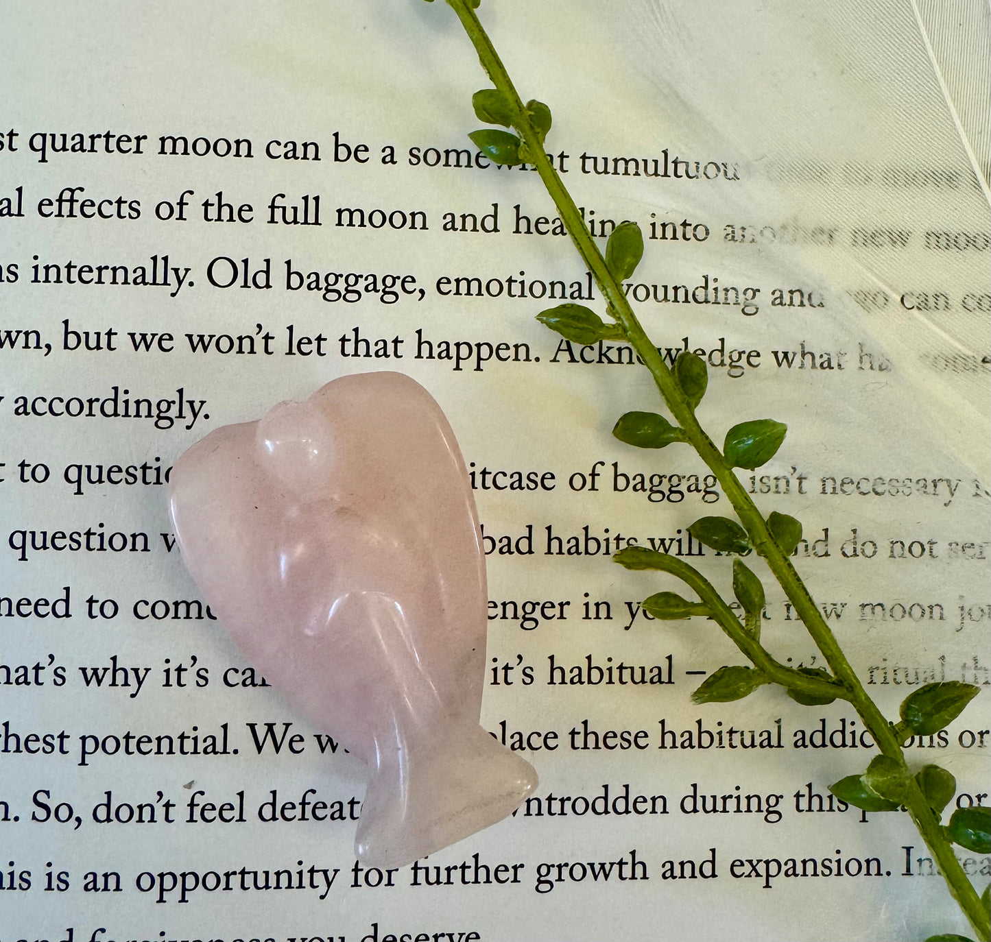 Small Rose Quartz Angel