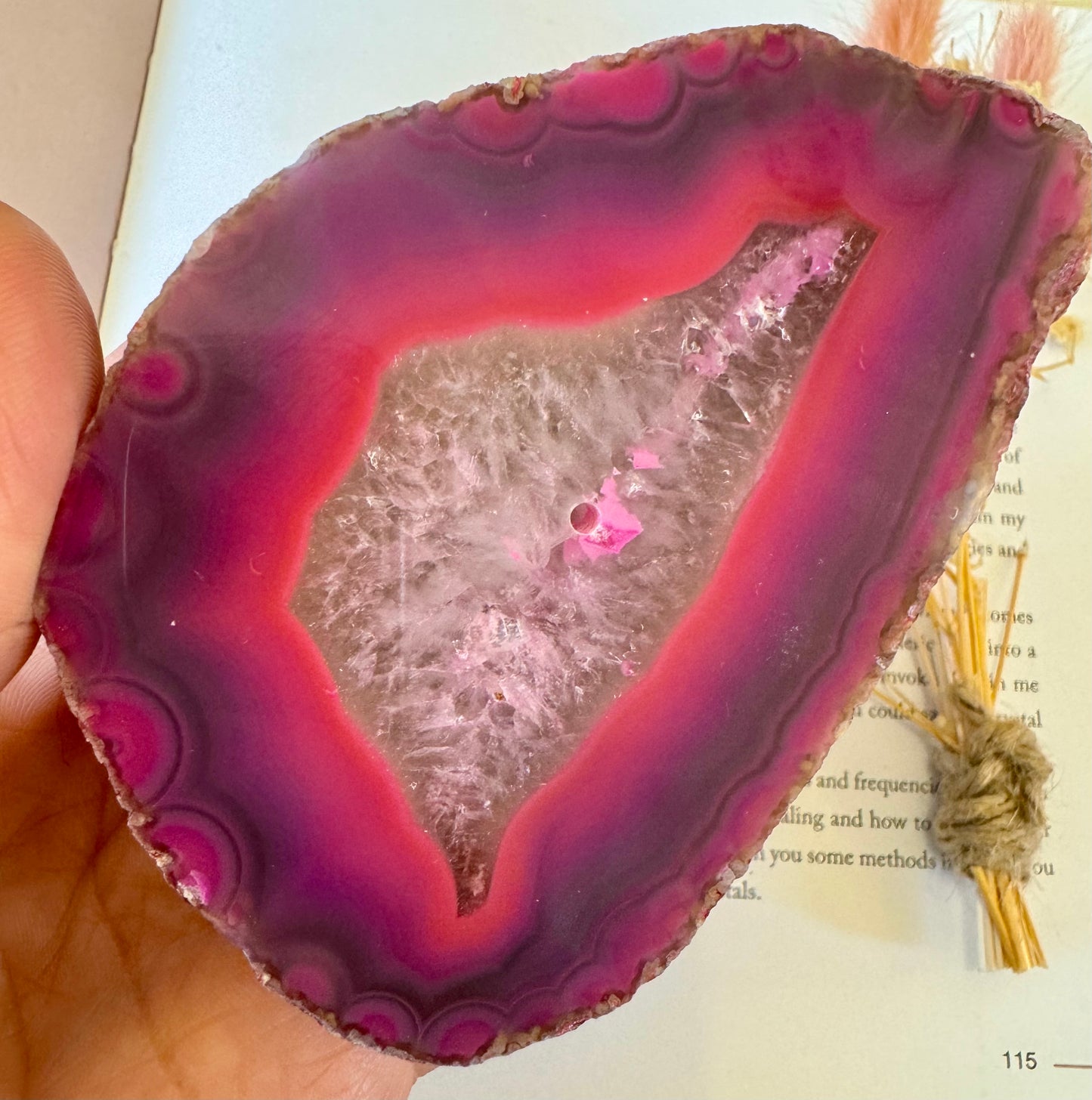 Pink Dyed Agate Incense Holder 1