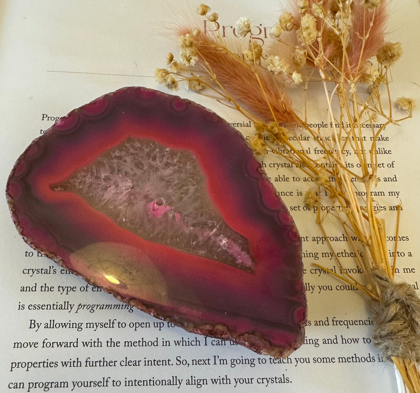 Pink Dyed Agate Incense Holder 1