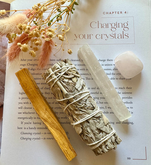 Energy Cleansing Smudge Kit With Rose Quartz