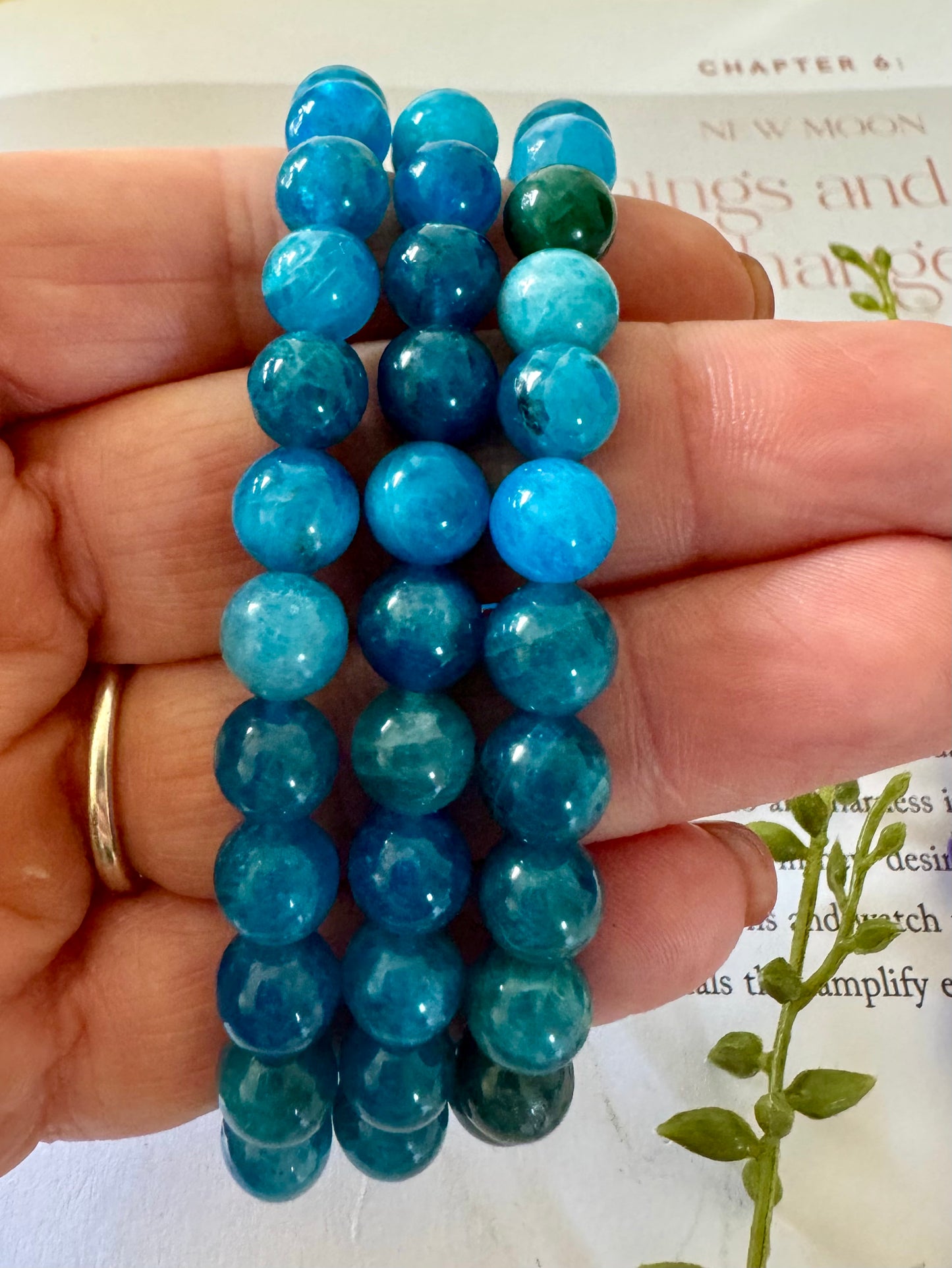 Blue Apatite Beaded Bracelet