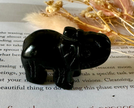 Black Obsidian Elephant