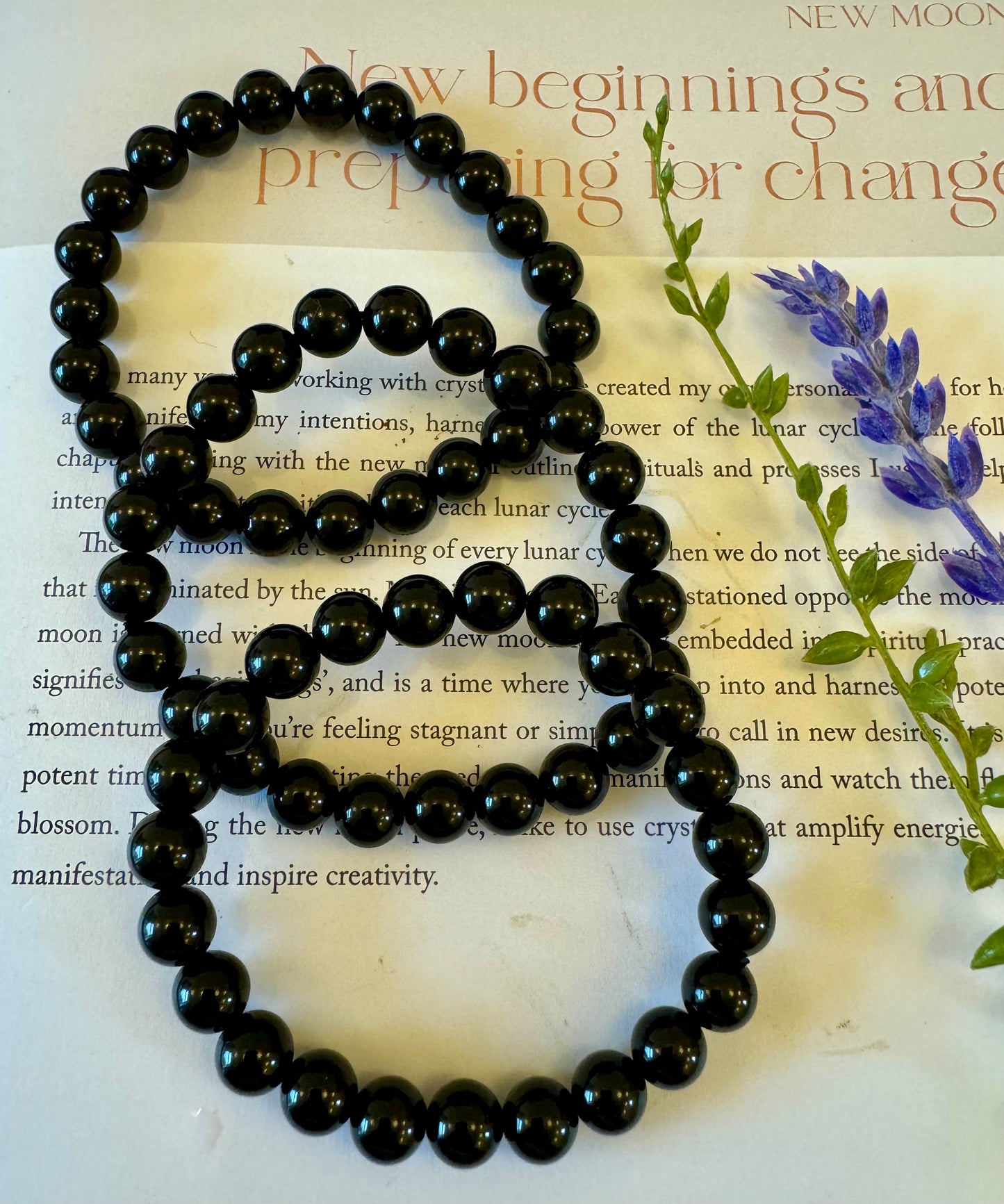 Black Tourmaline Bead Bracelet