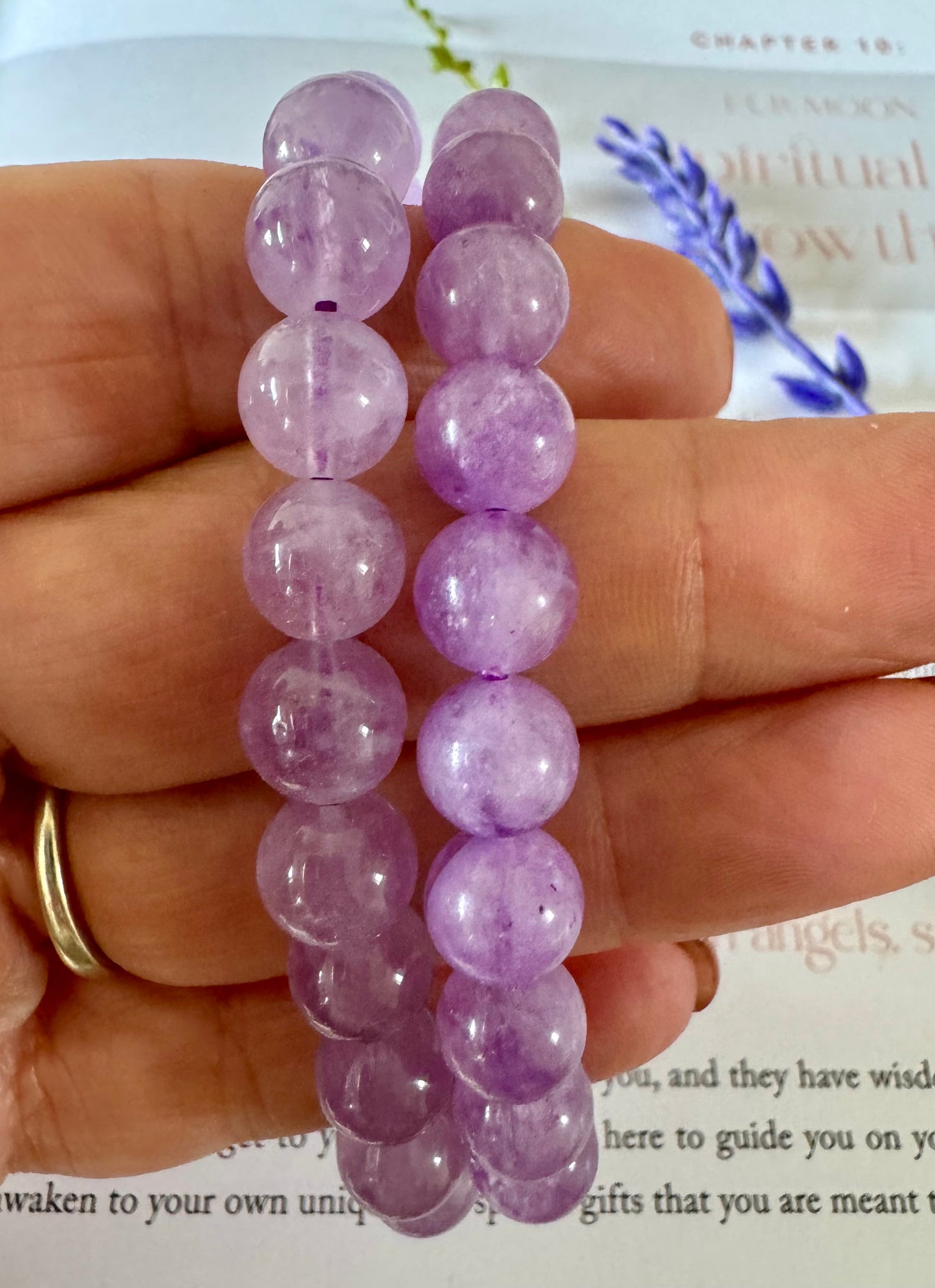 Lavender Amethyst Beaded Bracelet