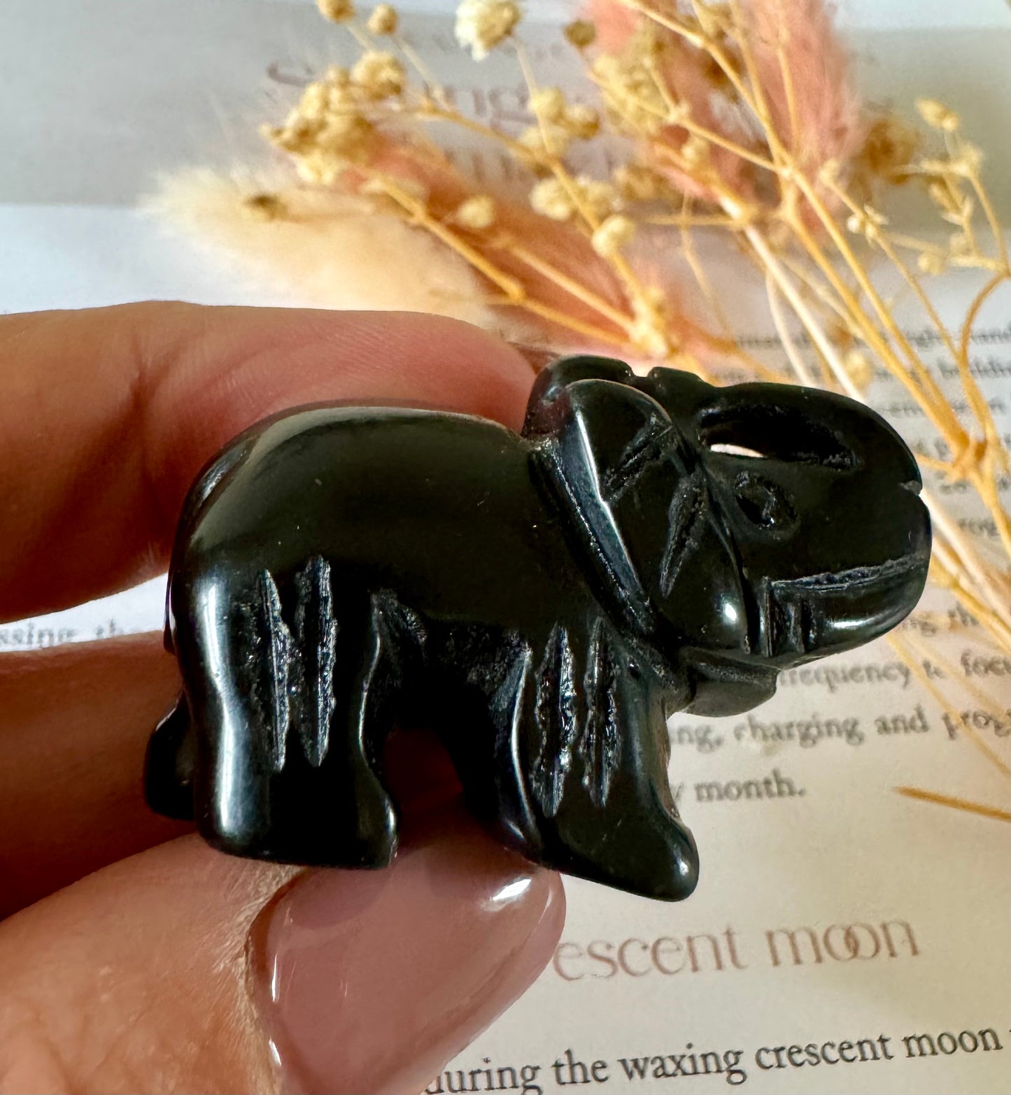 Black Obsidian Elephant