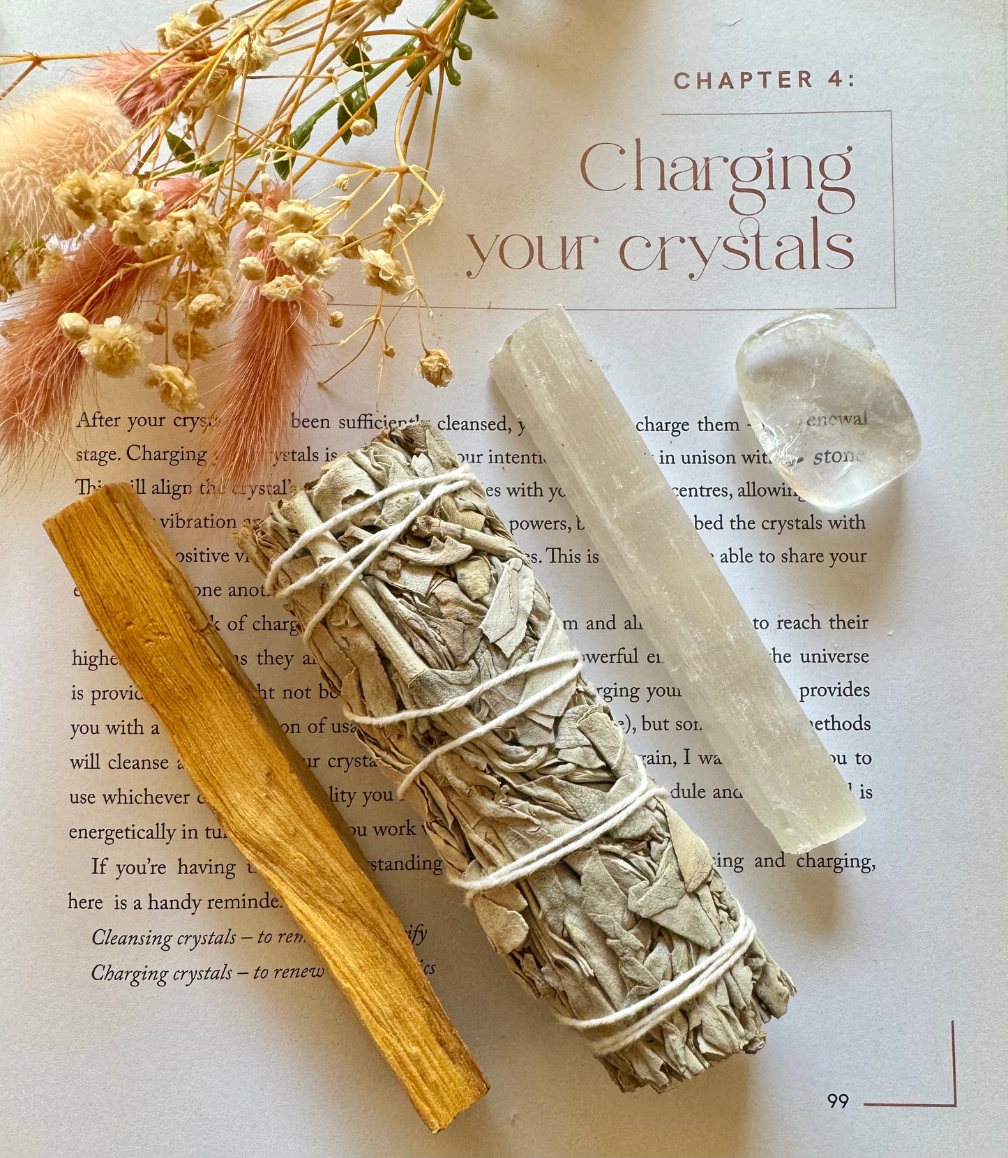 Energy Cleansing Smudge Kit With Clear Quartz