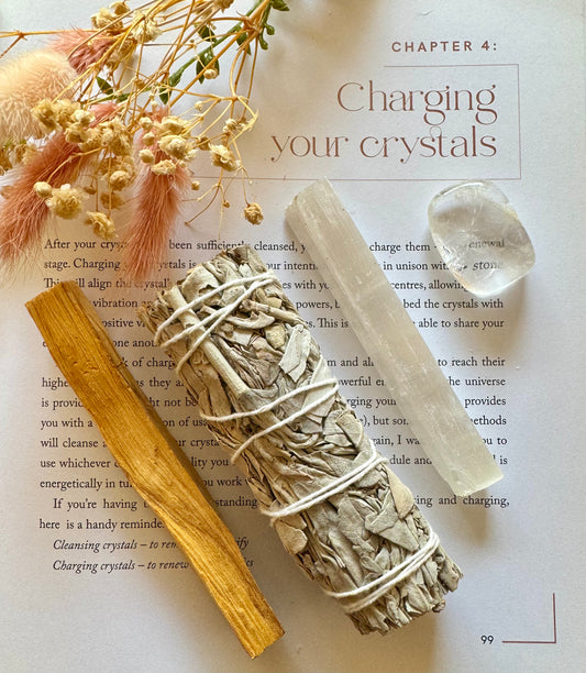 Energy Cleansing Smudge Kit With Clear Quartz