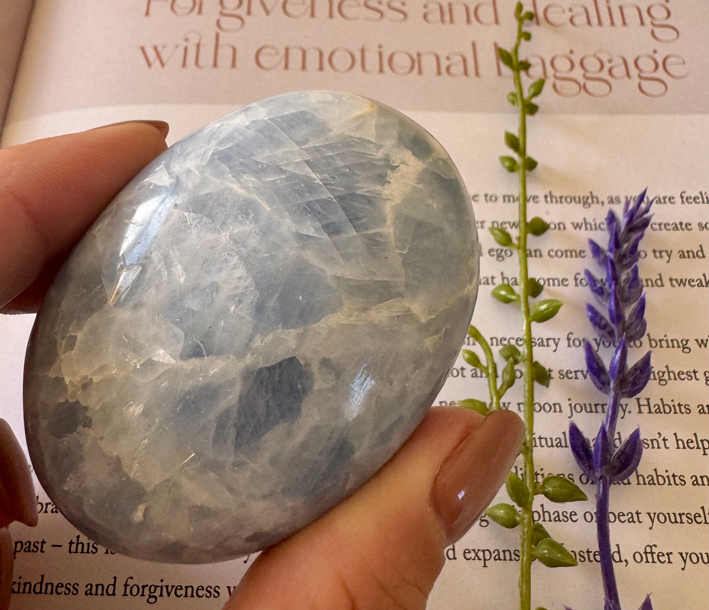 Blue Calcite Palmstone