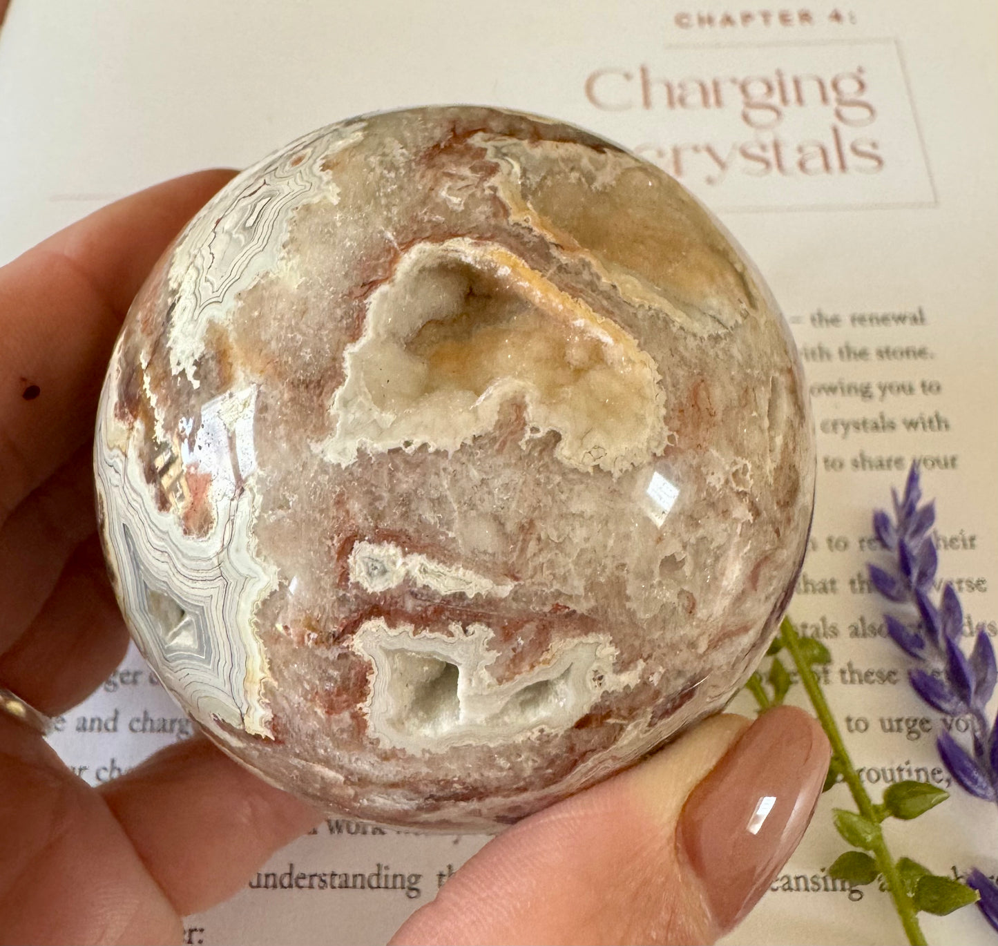 Crazy Lace Agate Druzy Sphere