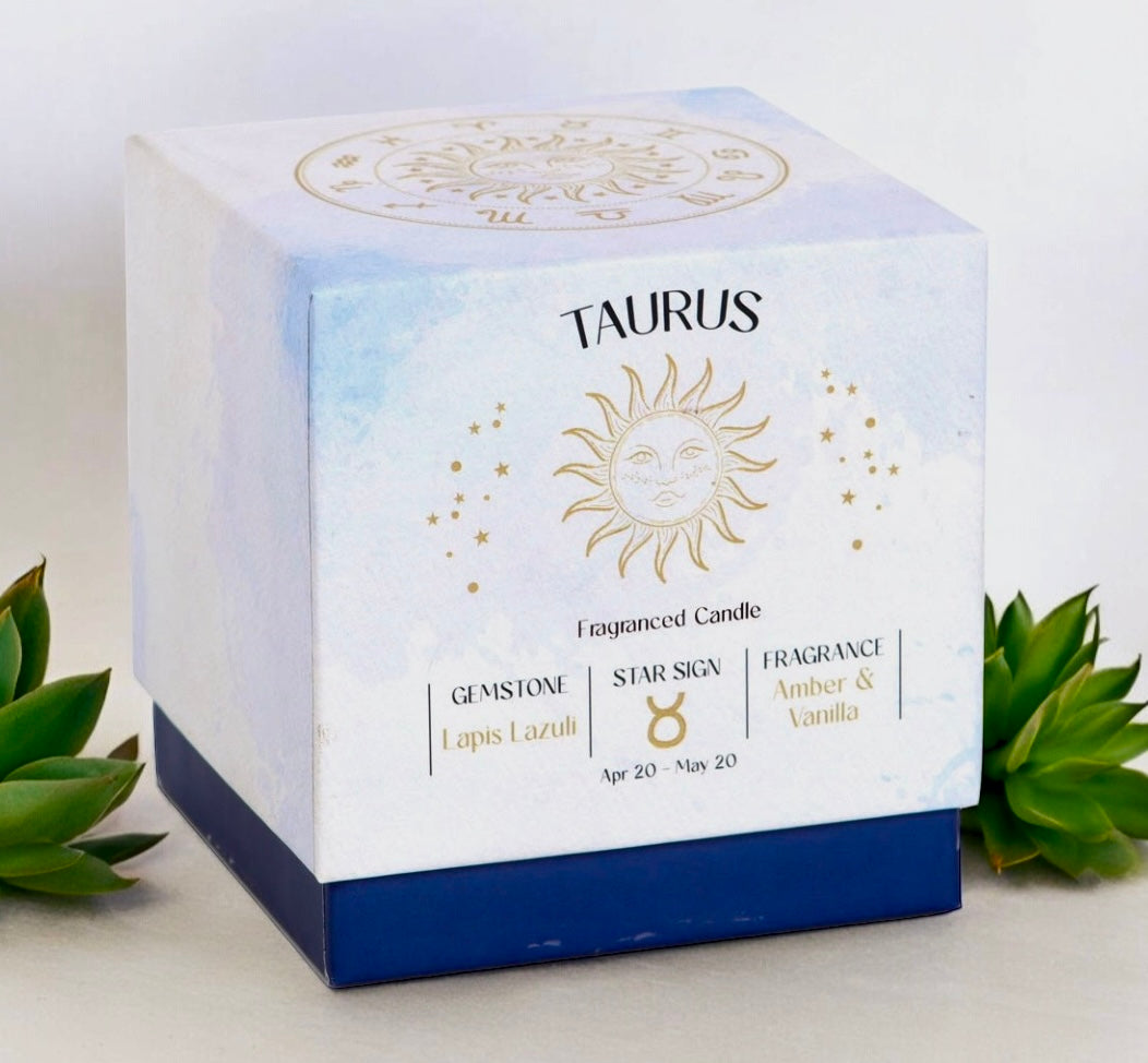 Taurus crystal infused candle