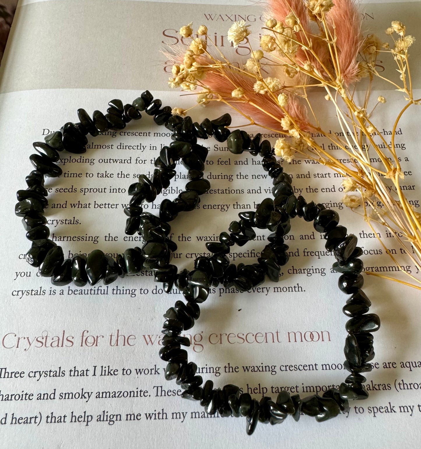 Black Obsidian Chip Bracelet