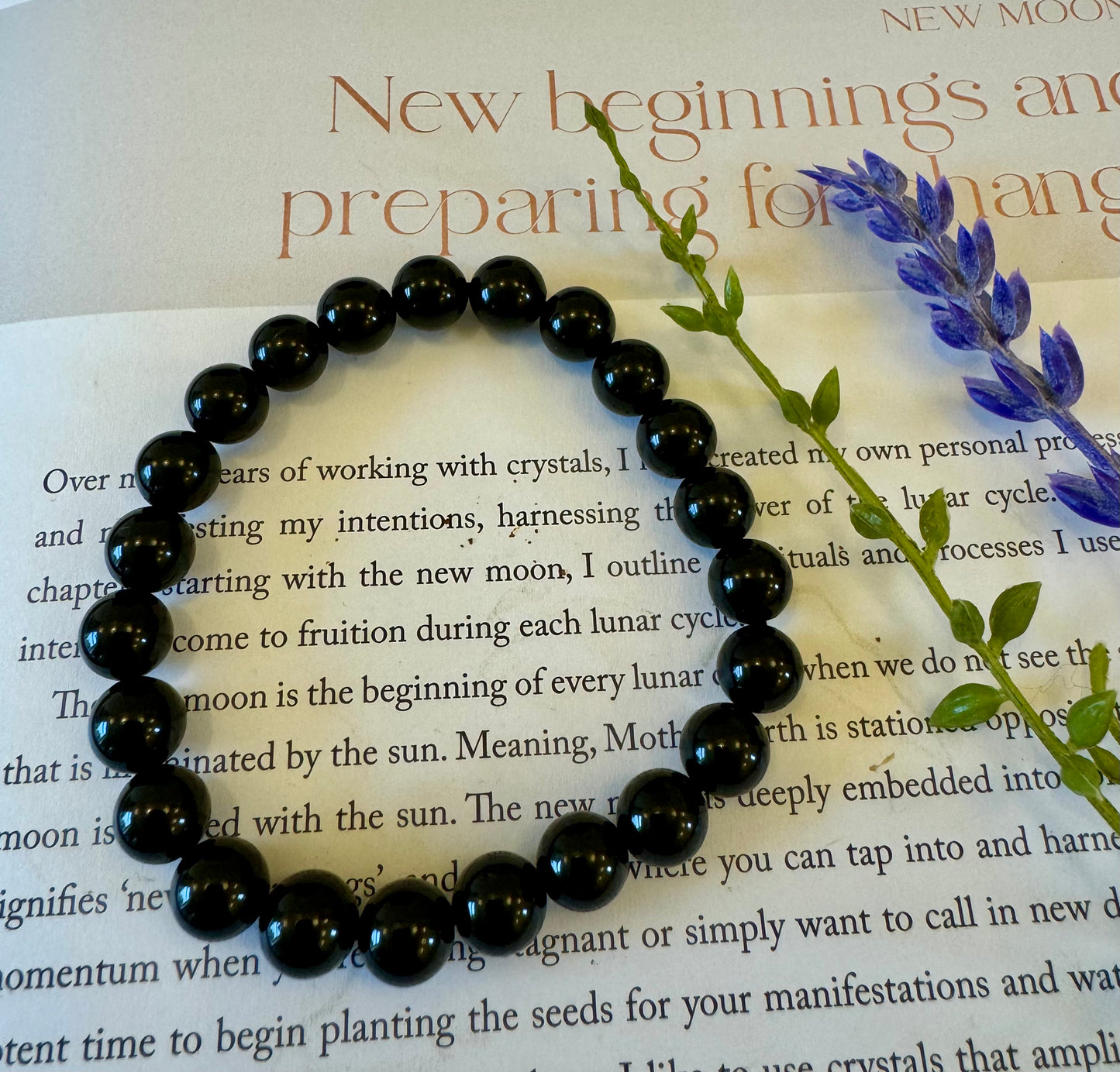 Black Tourmaline Bead Bracelet