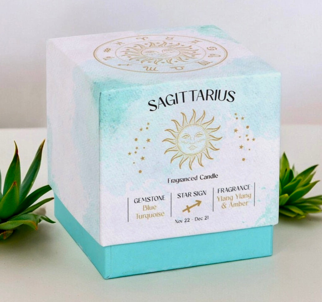 Sagittarius crystal infused candle