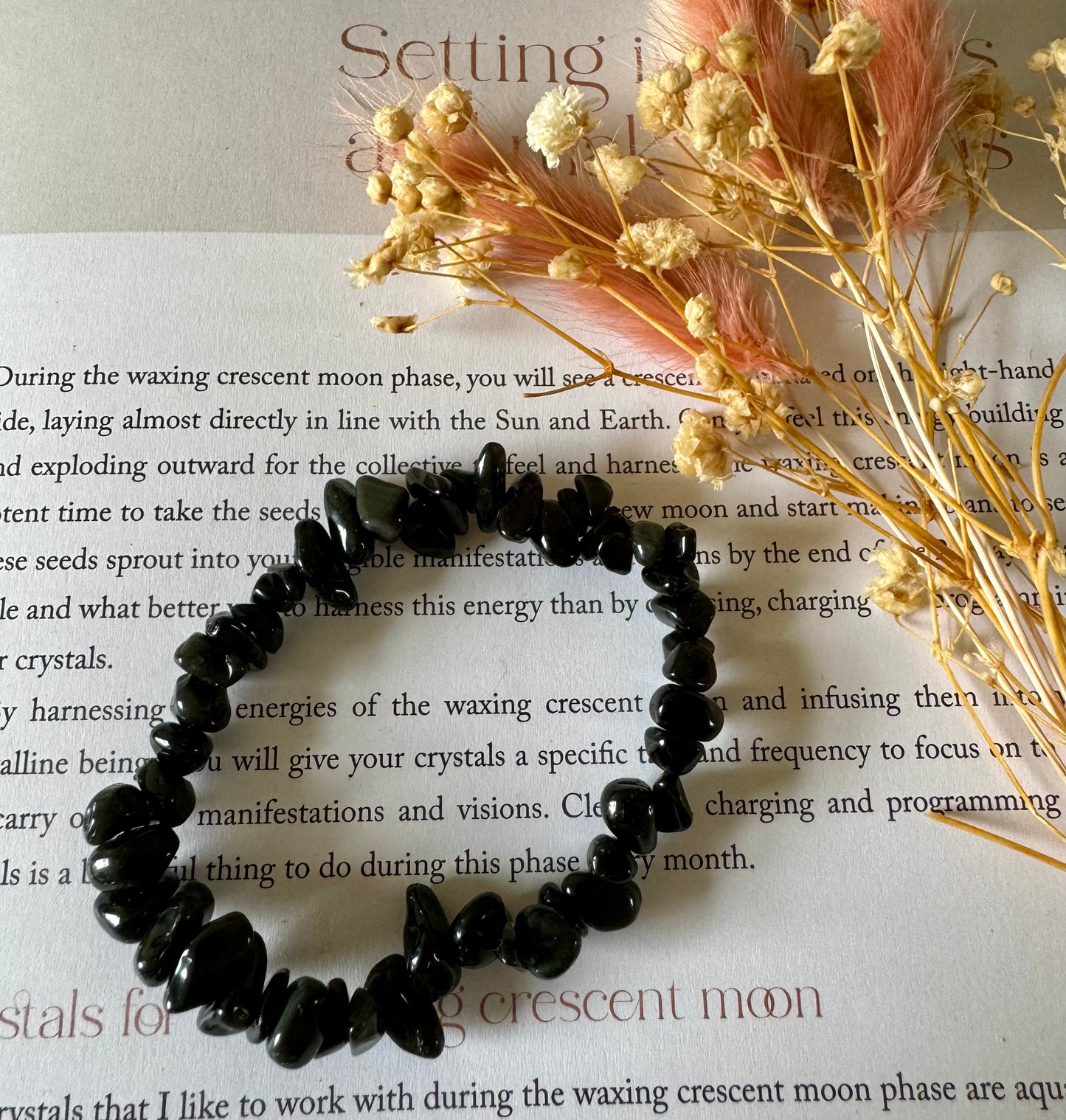 Black Obsidian Chip Bracelet