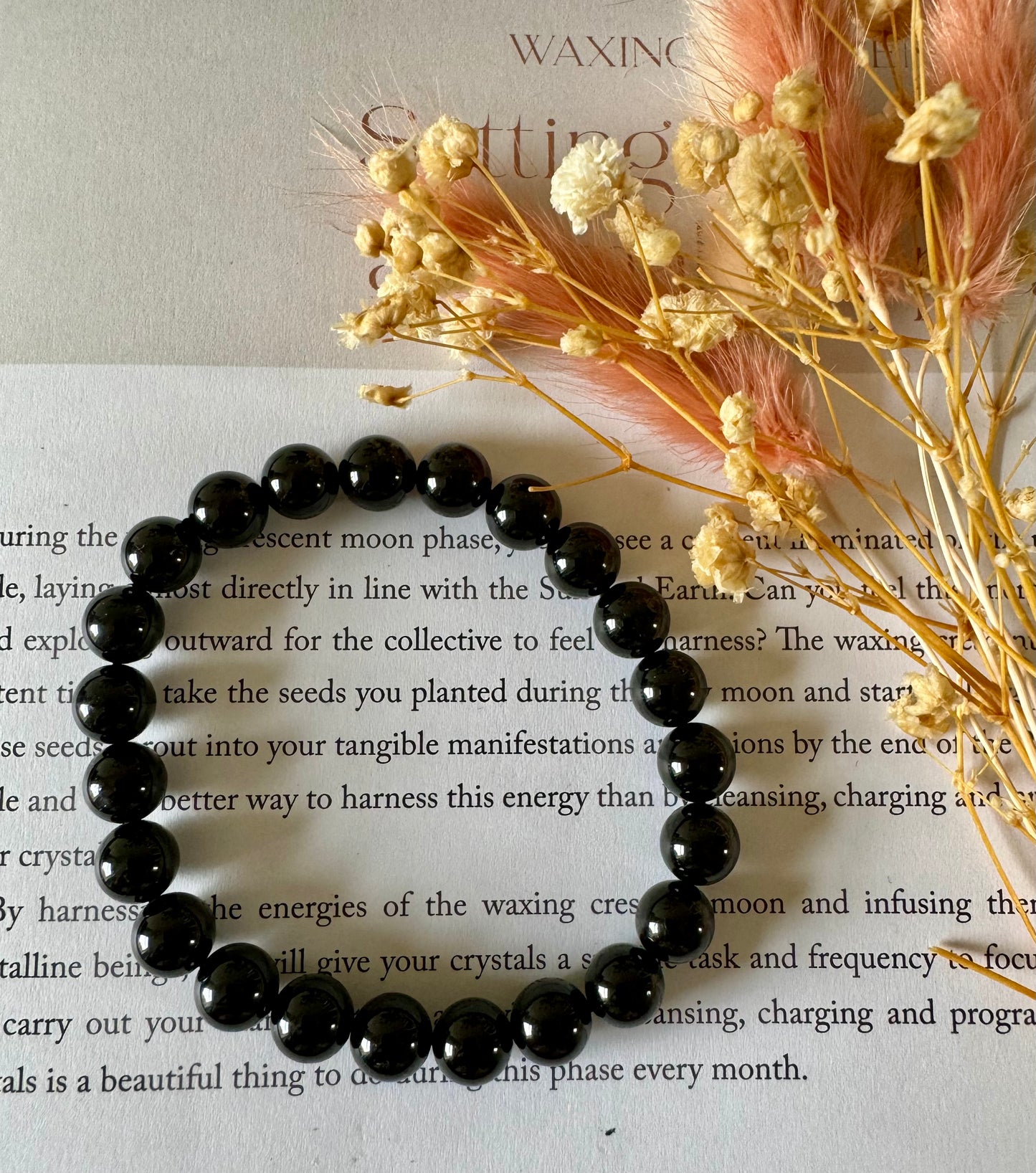 Black Obsidian Beaded Bracelet