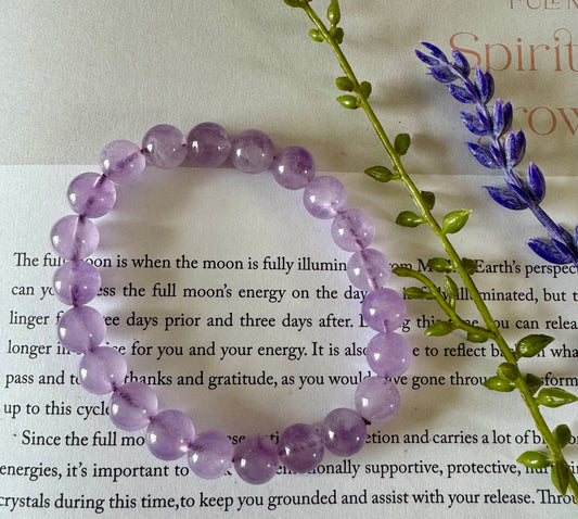 Lavender Amethyst Beaded Bracelet