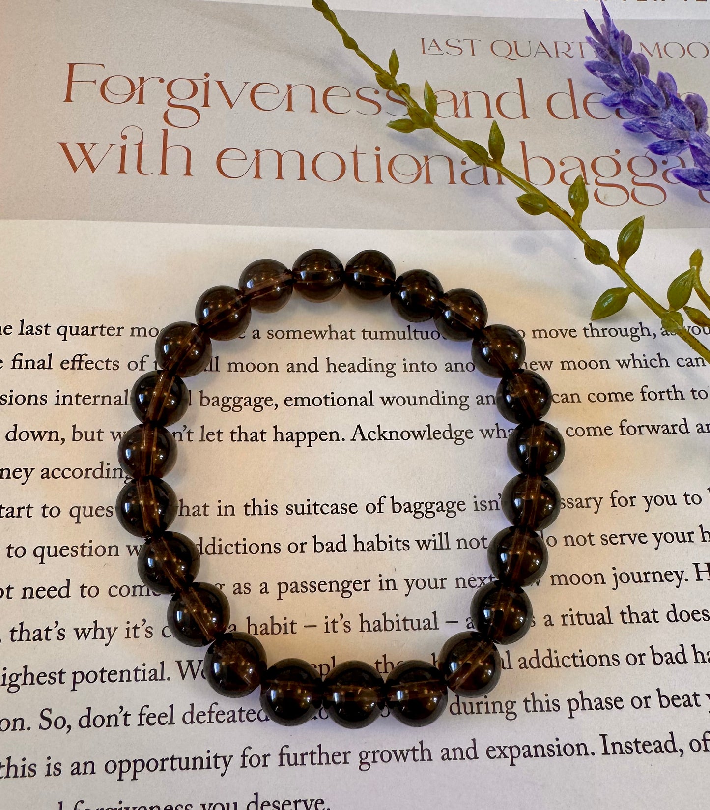 Smokey Quartz Bead Bracelet