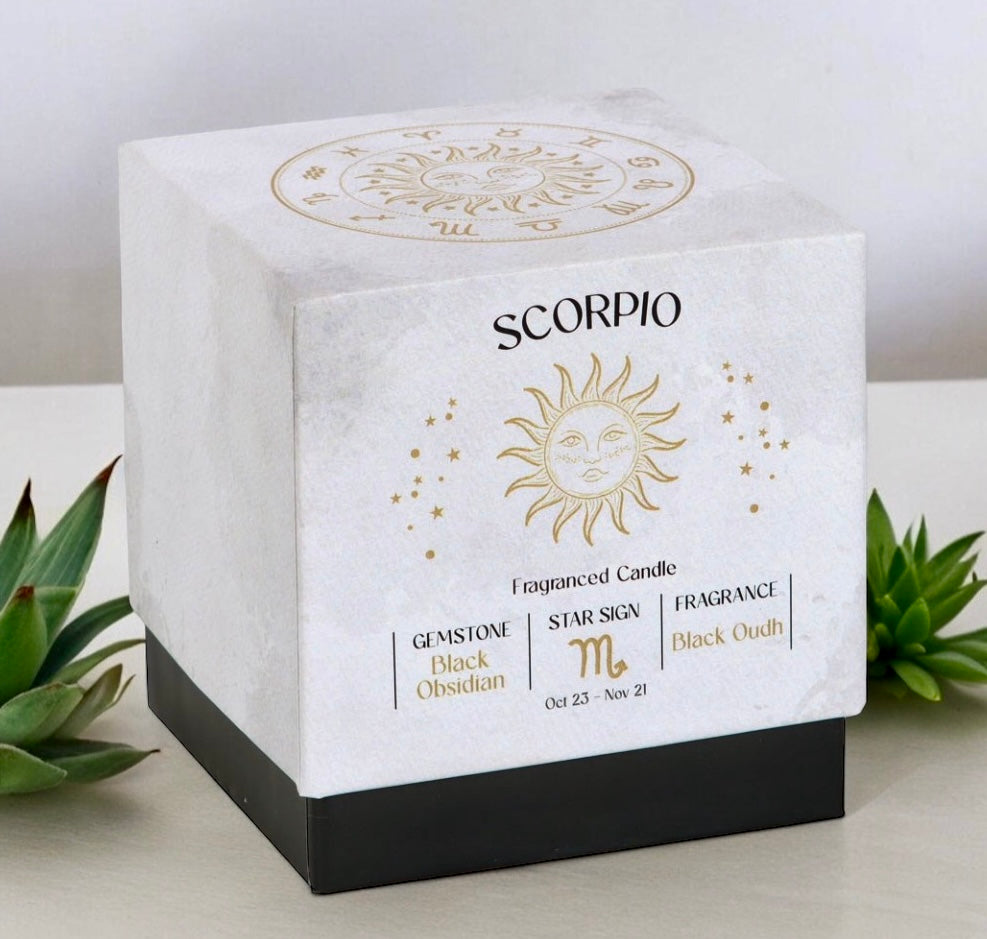 Scorpio crystal infused candle