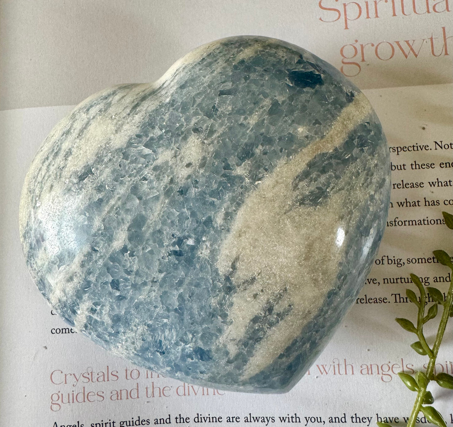 Large Blue Calcite Heart