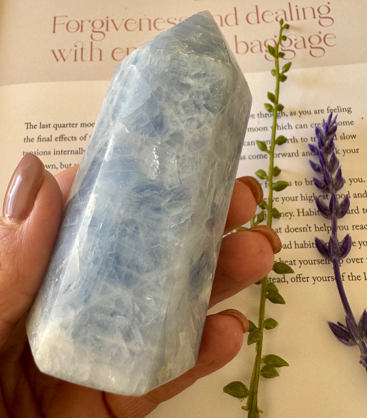 Blue Calcite Point 1