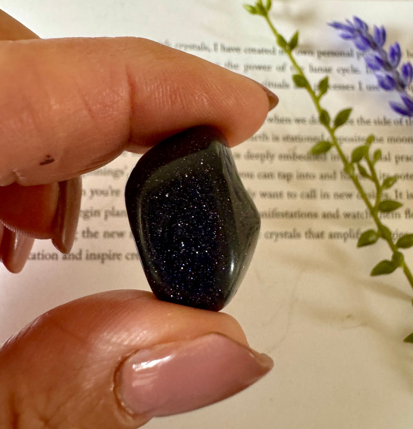 Blue Goldstone Tumblestone