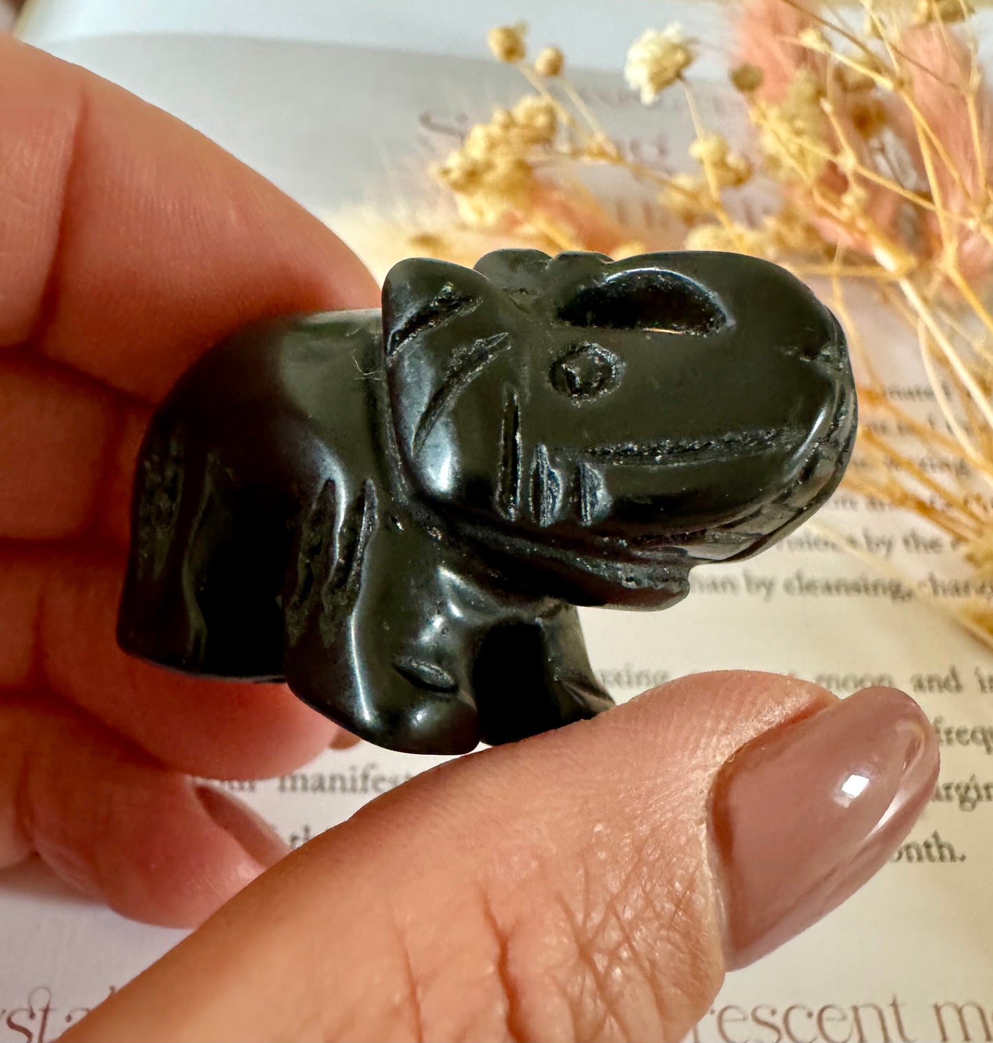 Black Obsidian Elephant