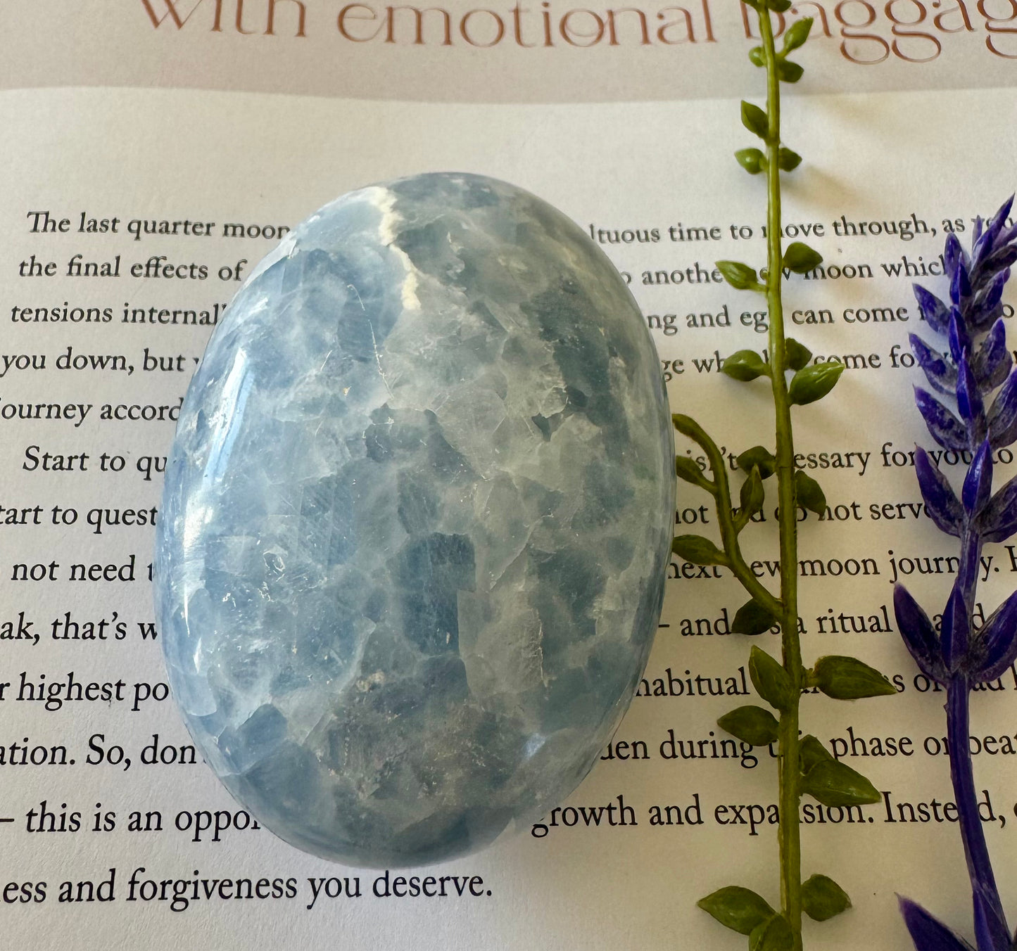 Blue Calcite Palmstone