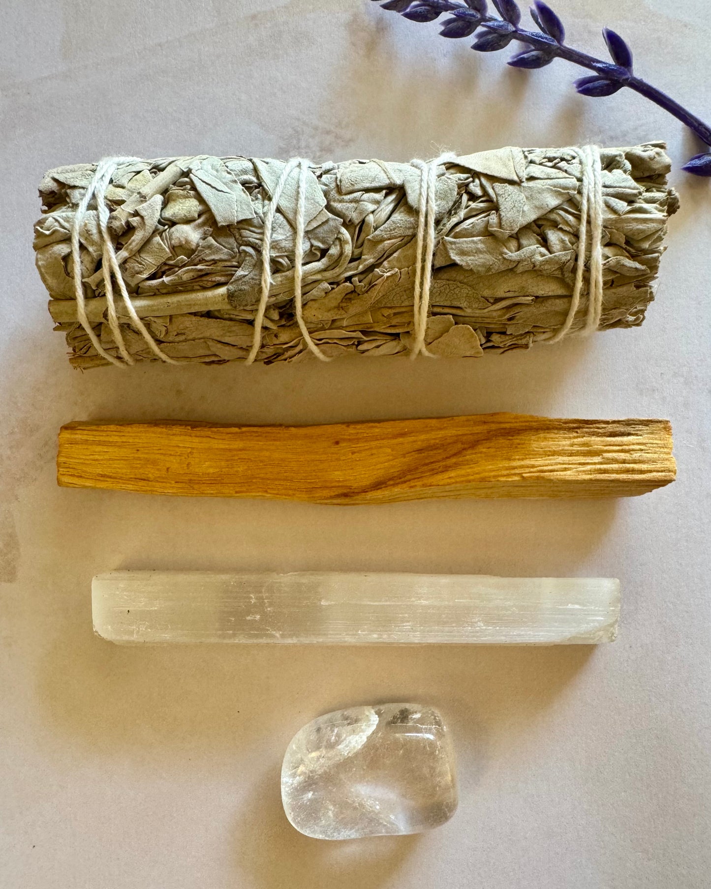 Energy Cleansing Smudge Kit With Clear Quartz