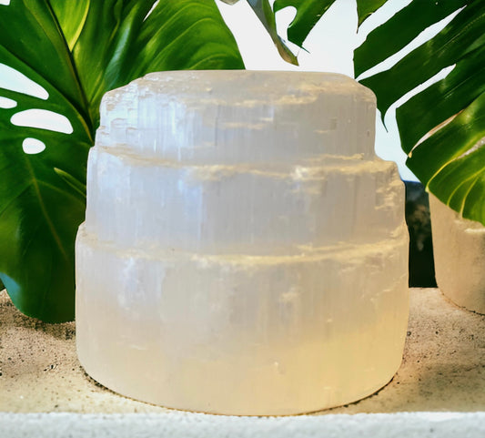 Selenite Tea Light Holder