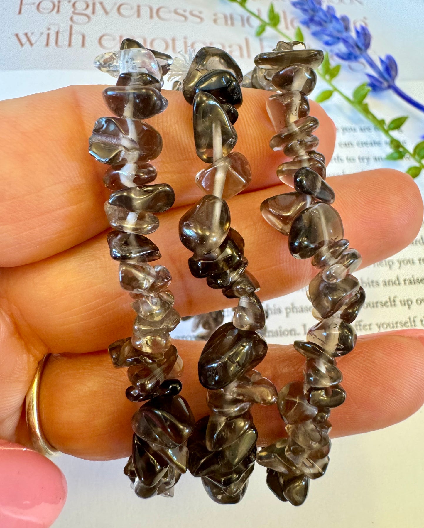 Smokey Quartz Chip Bracelet