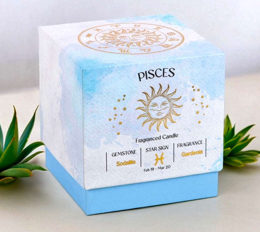 Pisces crystal infused candle