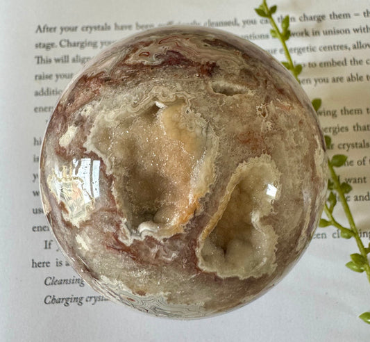 Crazy Lace Agate Druzy Sphere