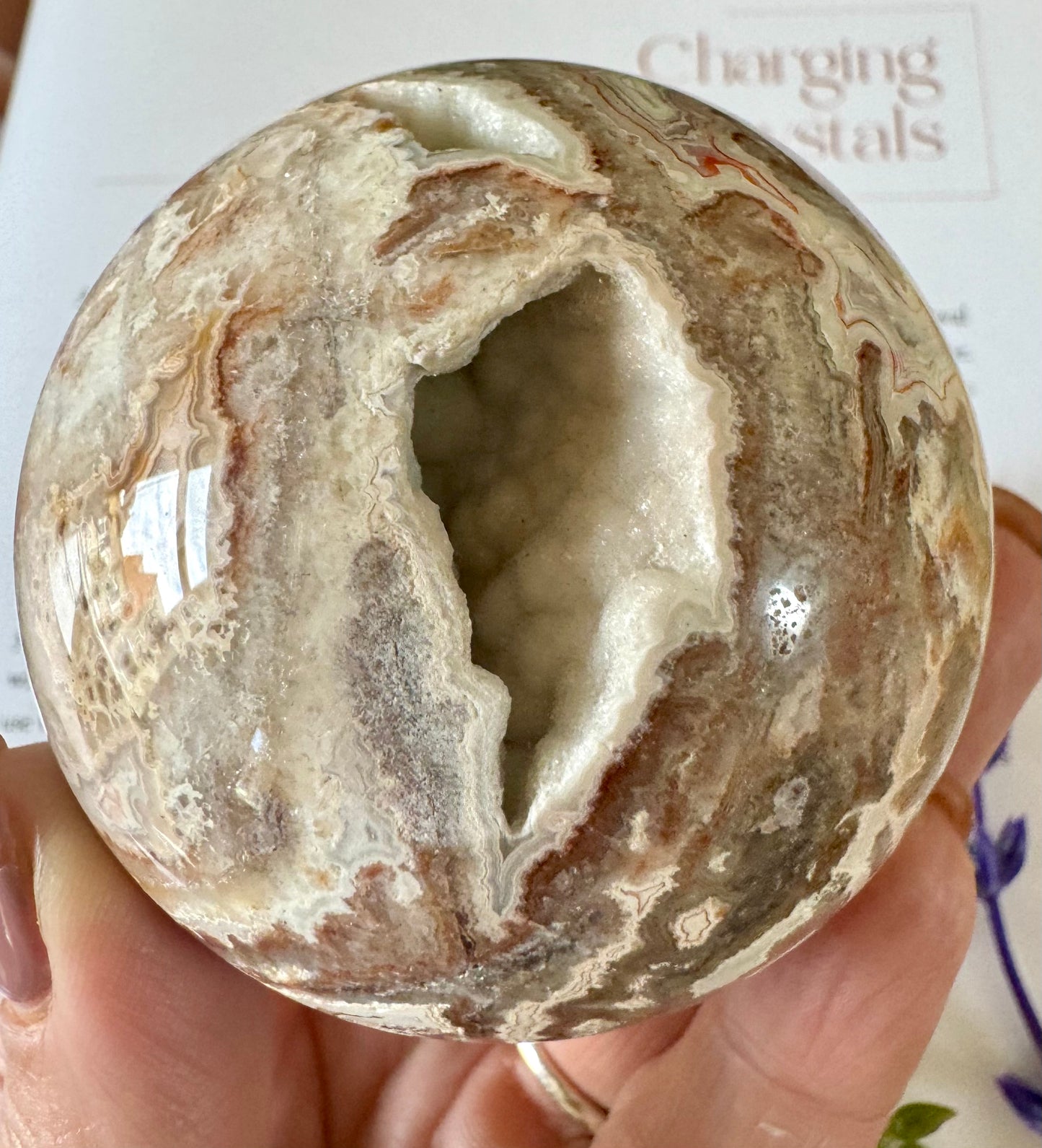 Crazy Lace Agate Druzy Sphere