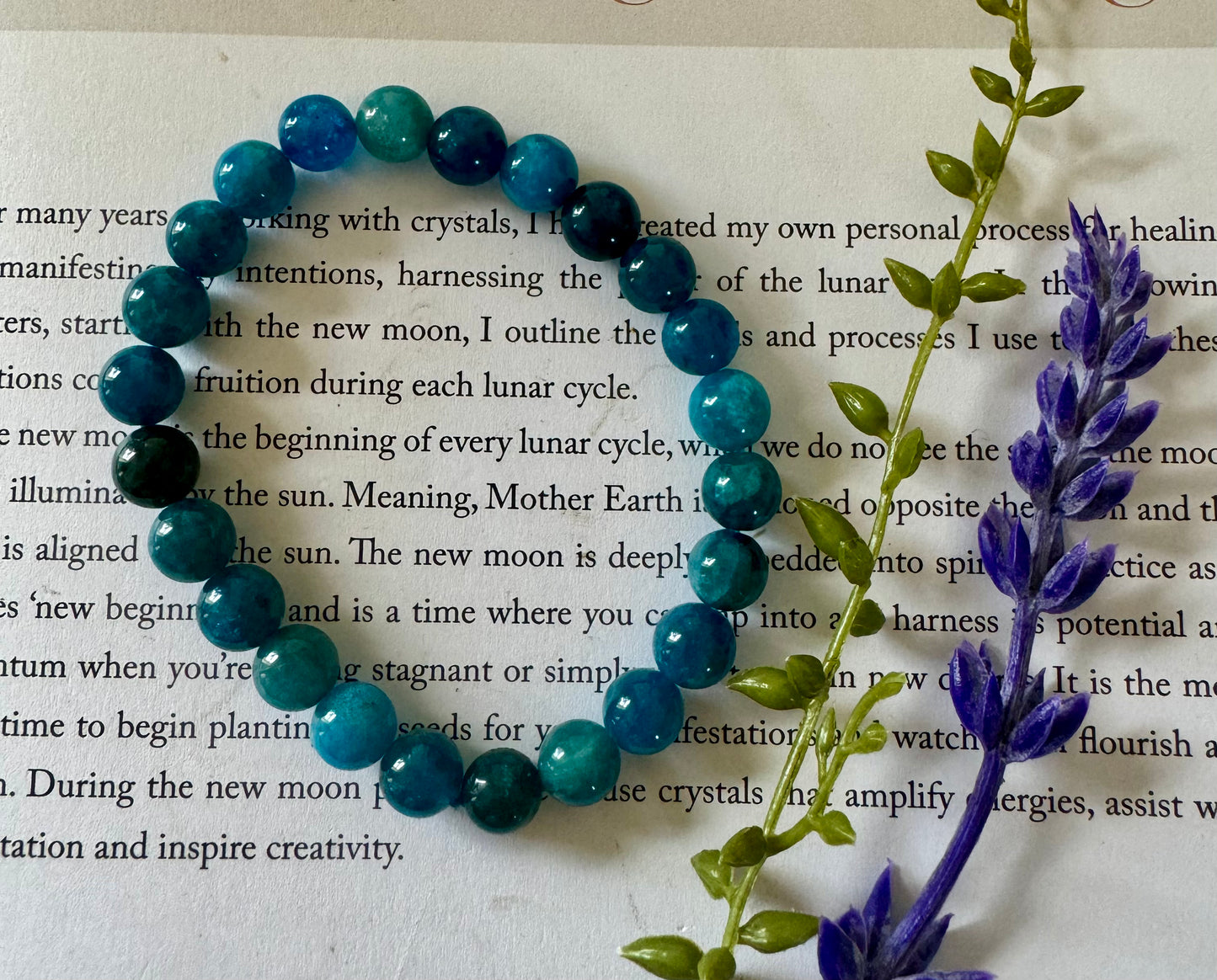 Blue Apatite Beaded Bracelet