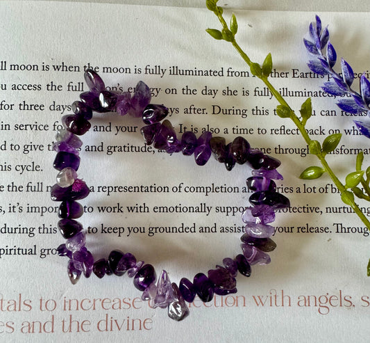 Amethyst Chip Bracelet