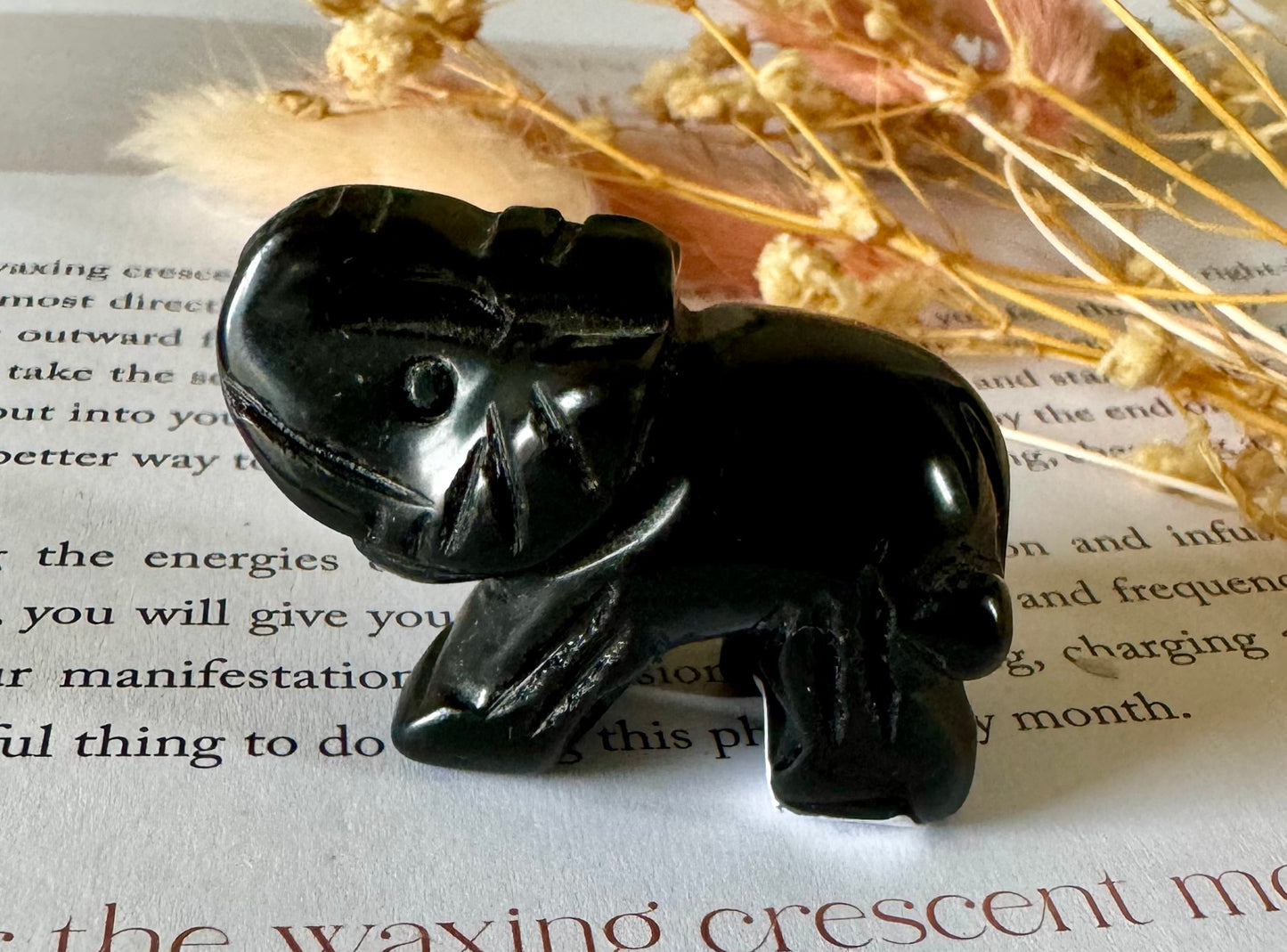 Black Obsidian Elephant