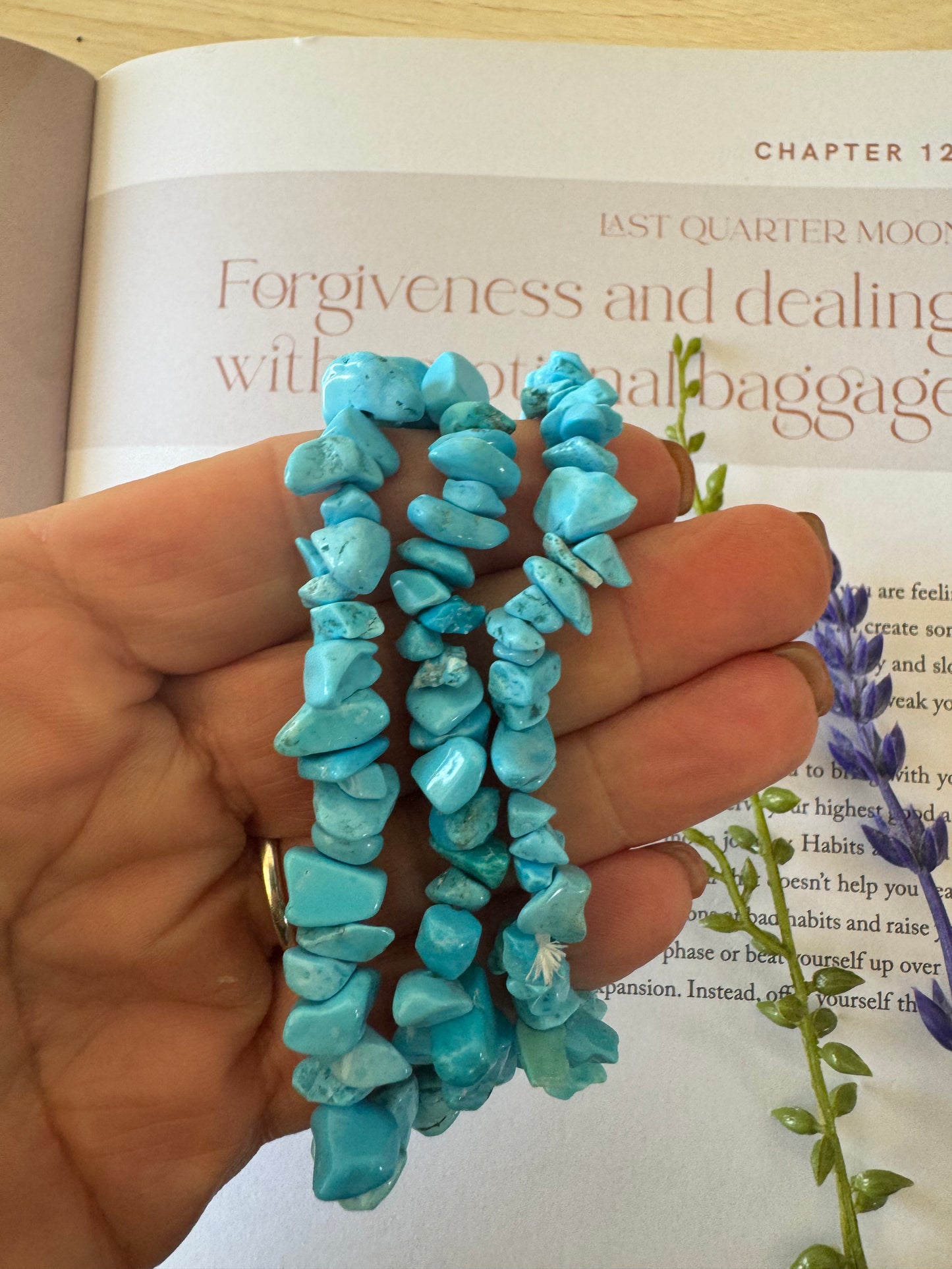 Blue Howlite Chip Bracelet