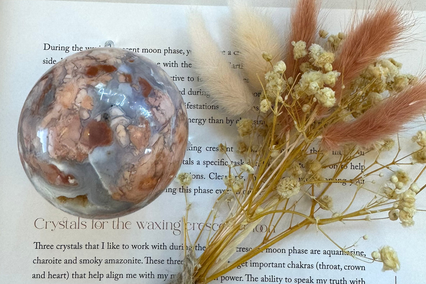 Pink Agate Druzy Sphere