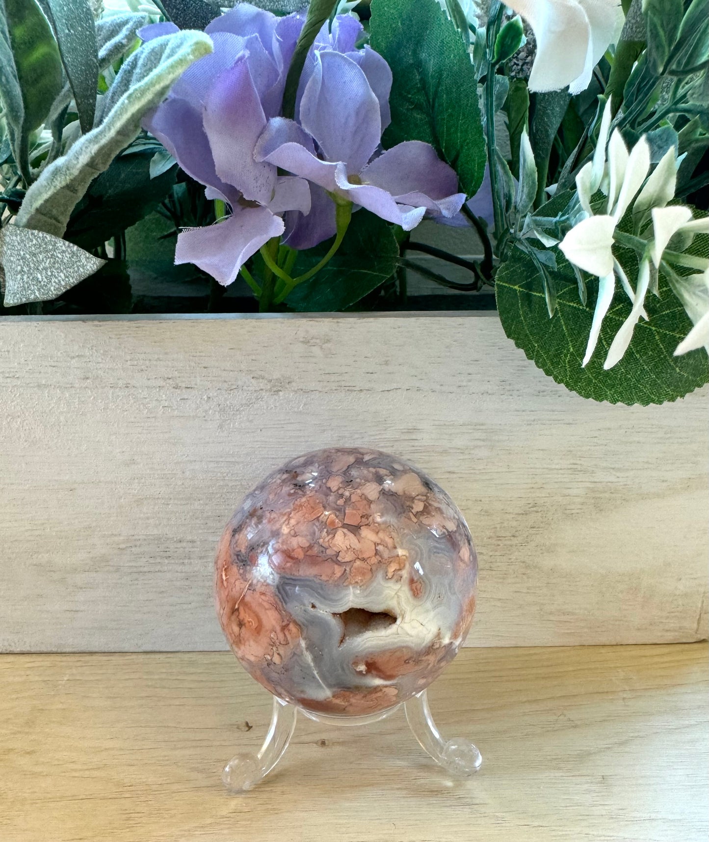 Pink Agate Druzy Sphere