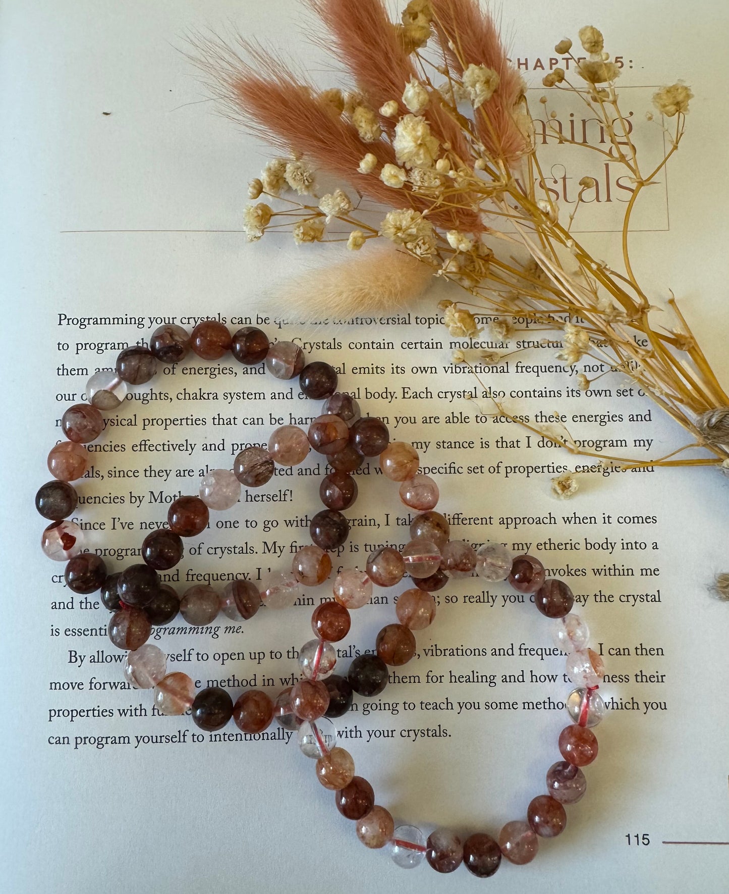 Fire Quartz Bead Bracelet