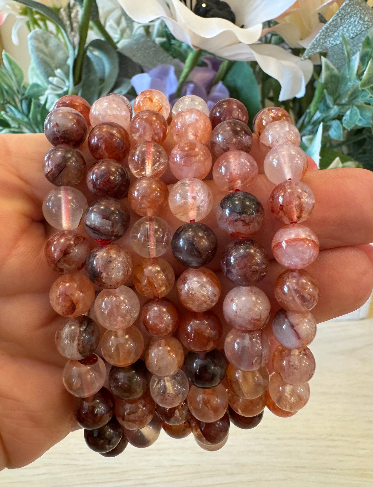 Fire Quartz Bead Bracelet