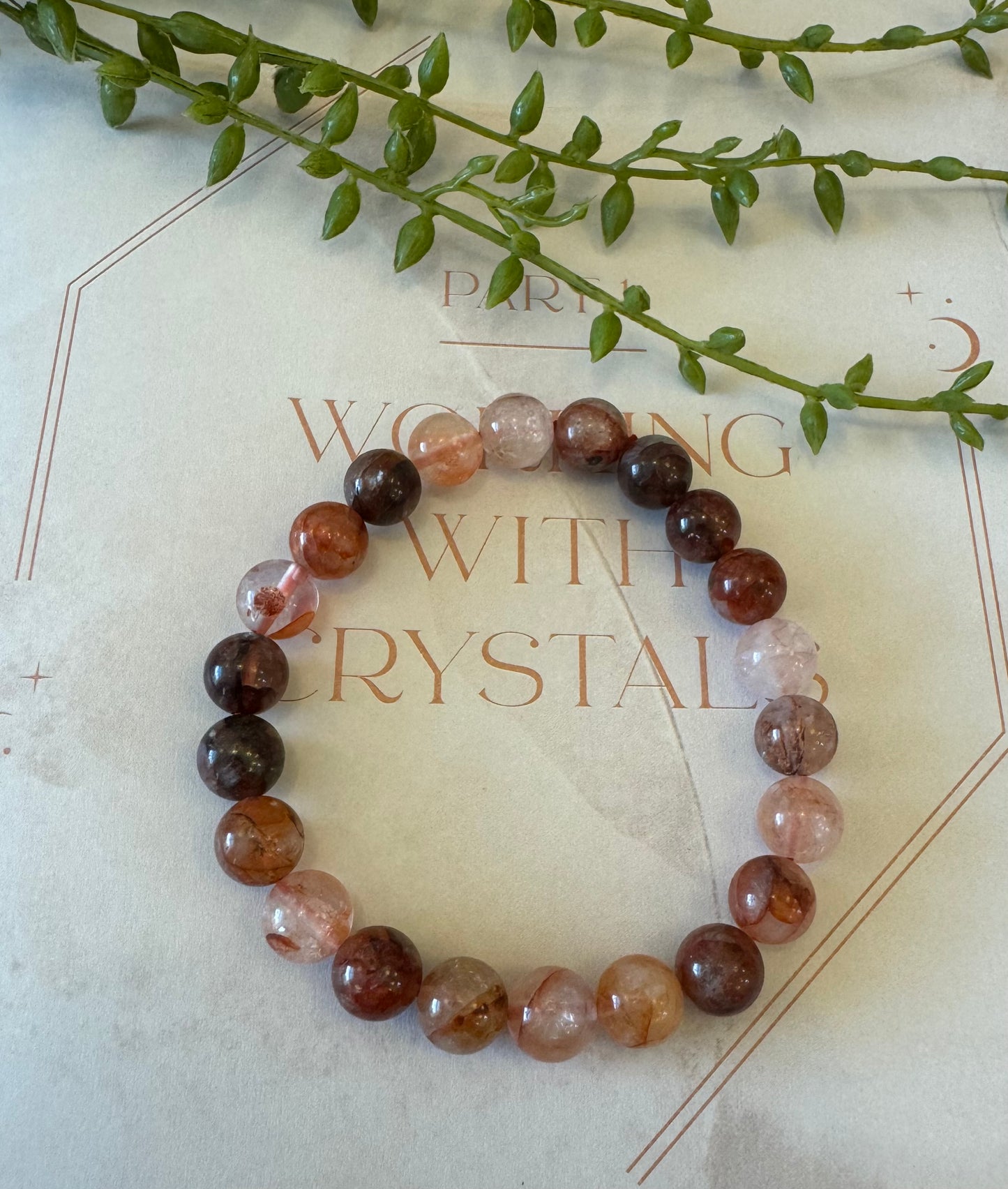 Fire Quartz Bead Bracelet