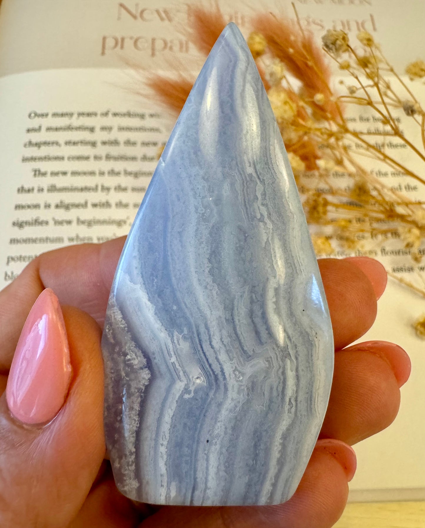 Blue Lace Agate Flame